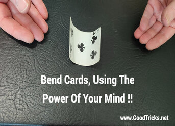 Baending a playing card by power of the mind.
